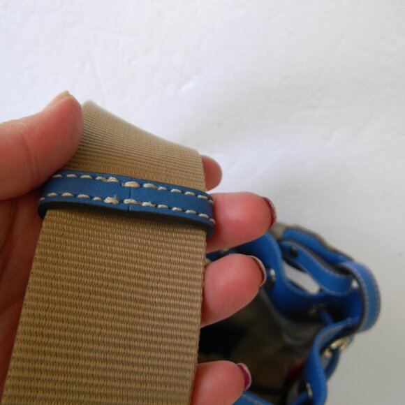 NWT DOONEY & BOURKE PENROSE 2 LEATHER DRAWSTRING BUCKET BAG OCEAN BLUE - Picture 8 of 10